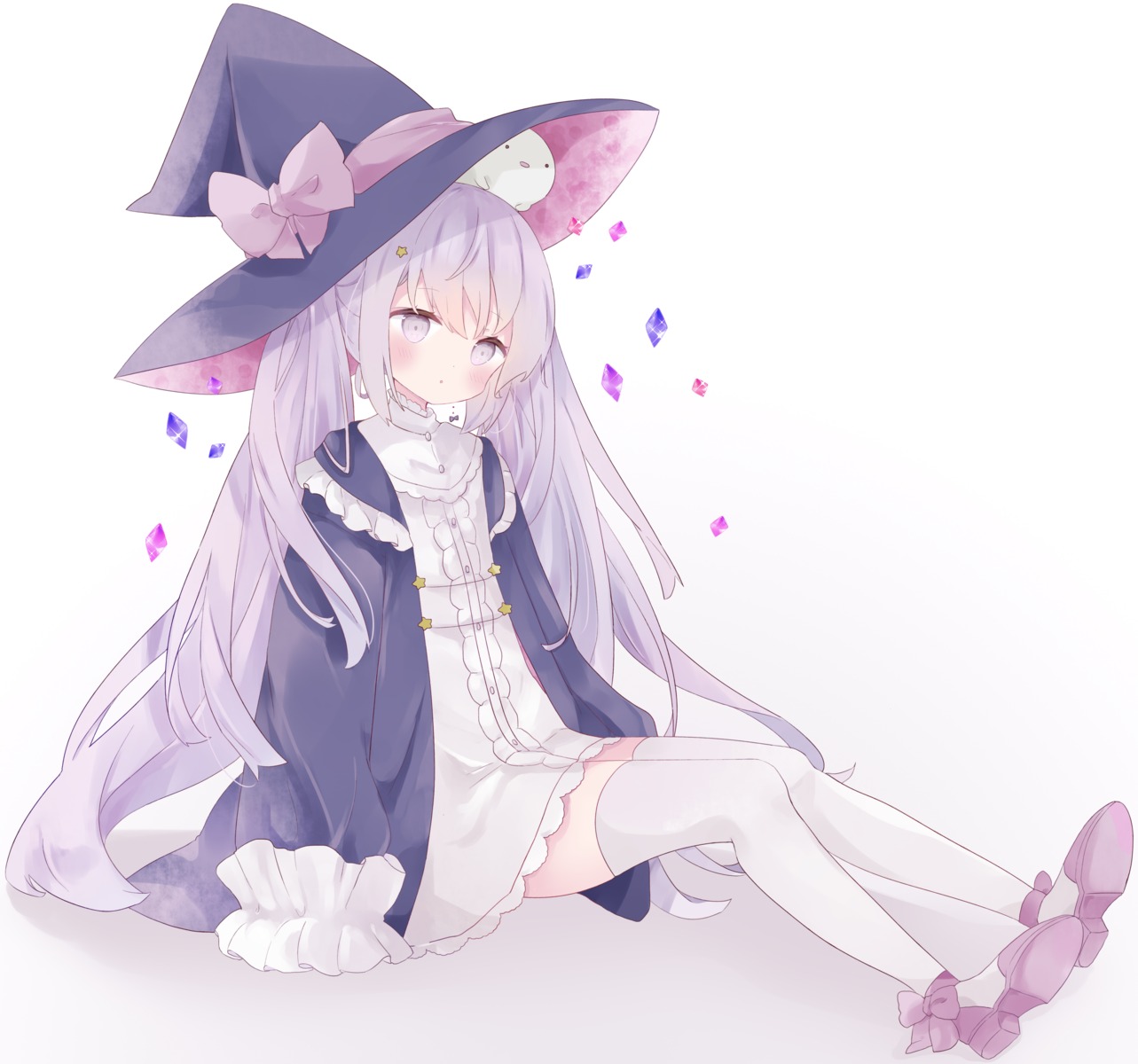 dress skirt_lift thighhighs tsukiyo_(skymint) witch