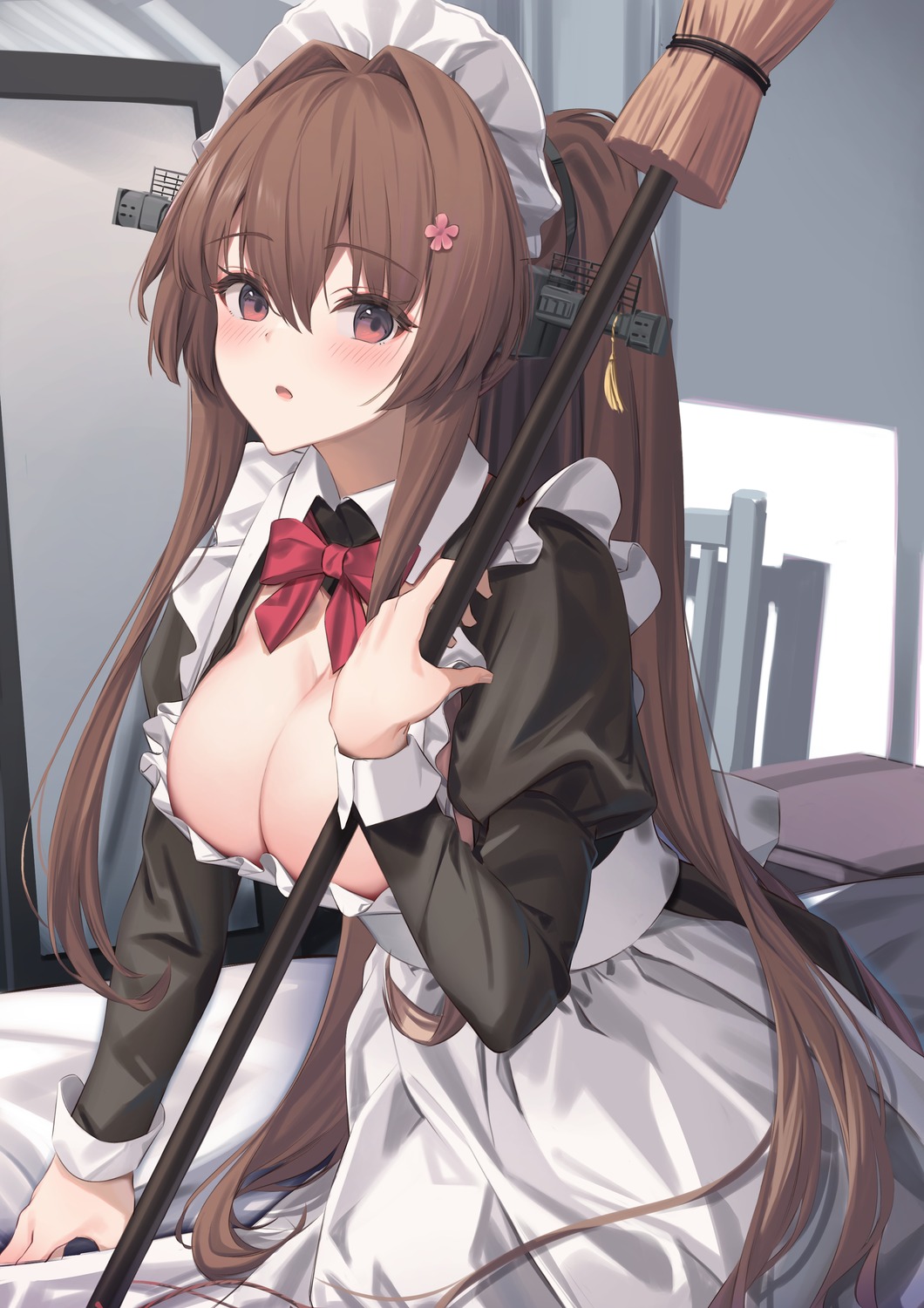 kantai_collection kokenashi maid no_bra yamato_(kancolle)