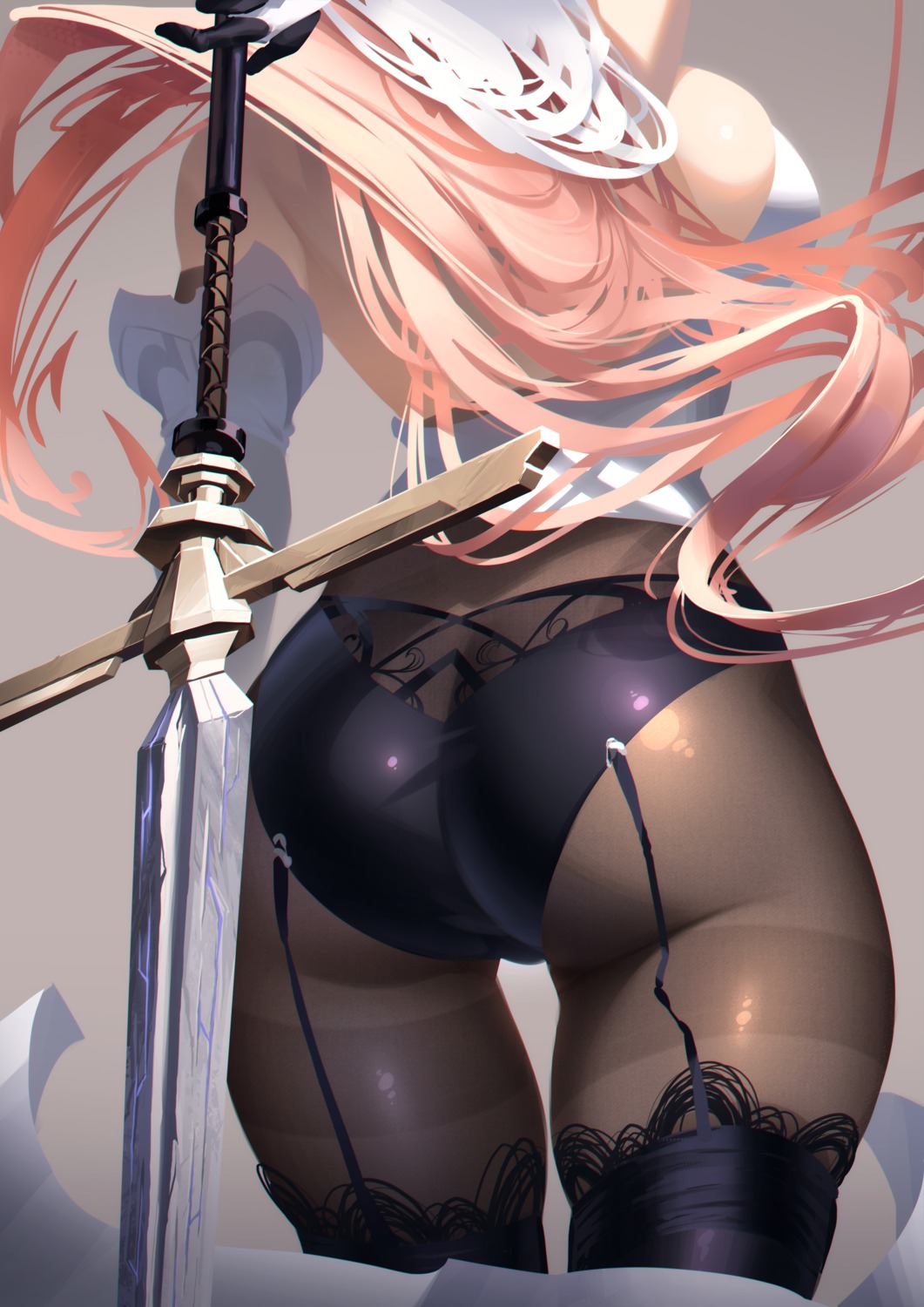 ass pantsu pantyhose stockings sword thighhighs zaekyn