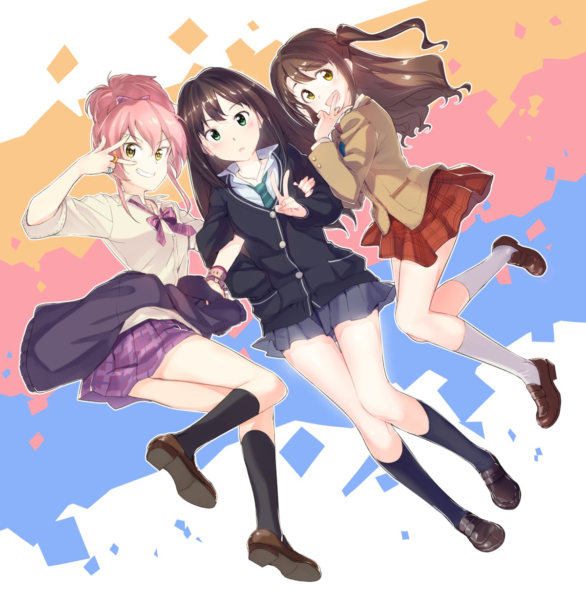 jougasaki_mika seifuku shibuya_rin shimamura_uzuki the_idolm@ster the_idolm@ster_cinderella_girls