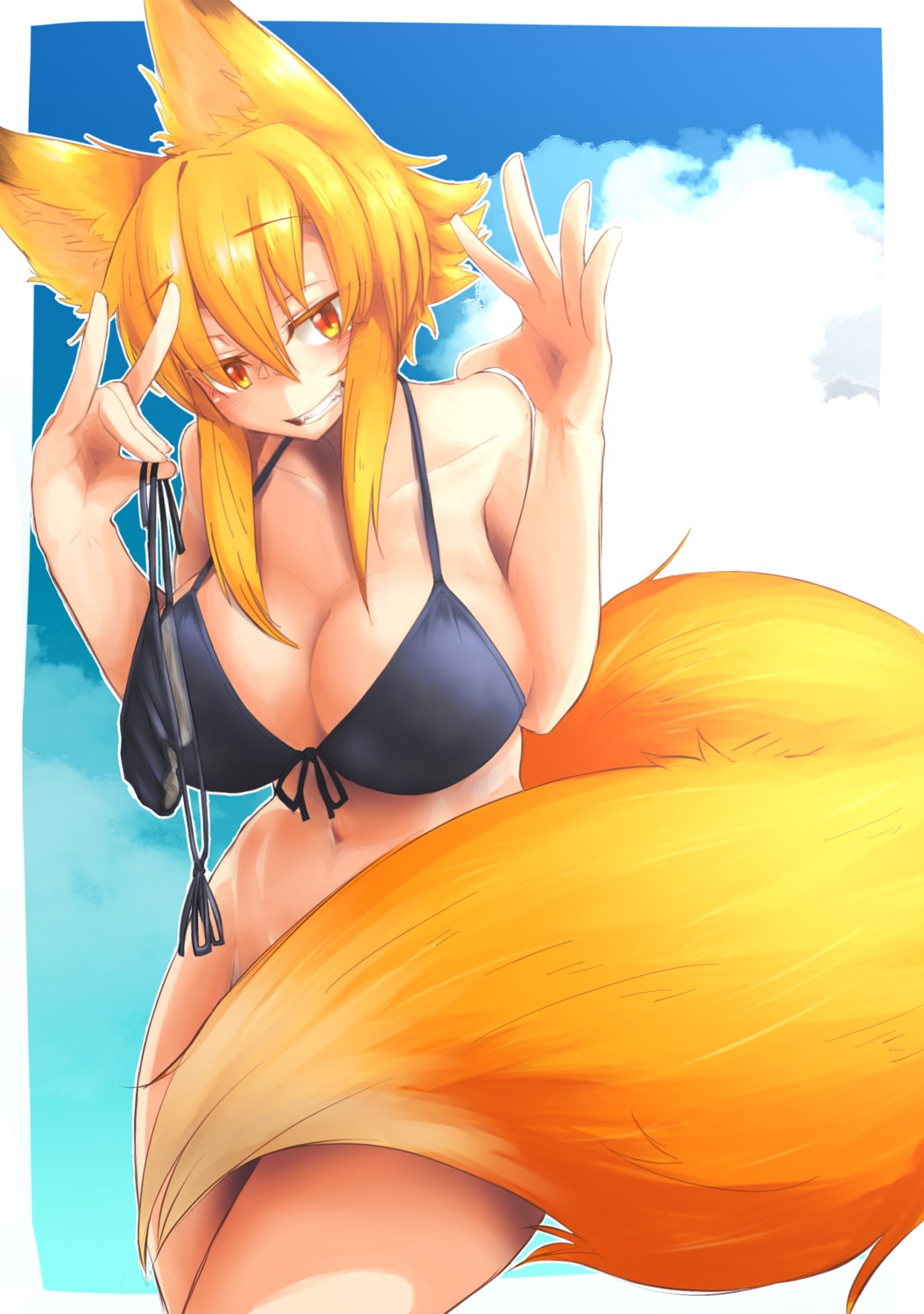 animal_ears bikini bottomless kitsune swimsuits tagme tail