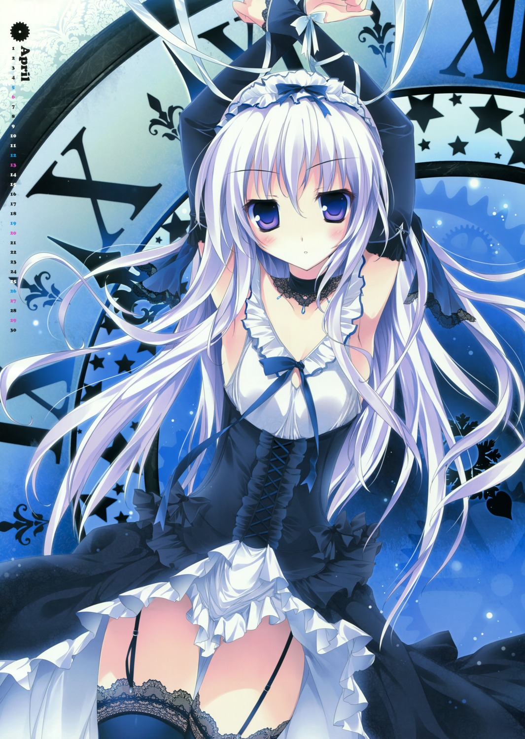 calendar dress gothic_lolita karory lolita_fashion stockings thighhighs