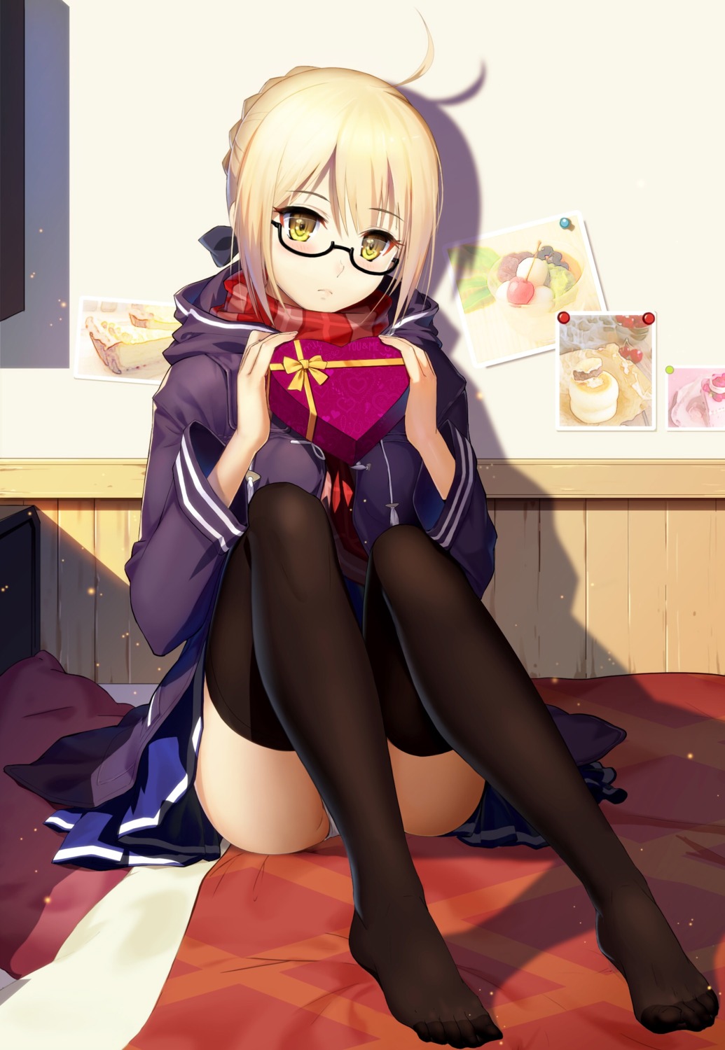 fate/grand_order feet heroine_x_alter megane pantsu seifuku thighhighs valentine vmax-ver