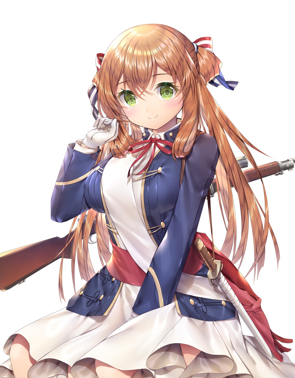 agrt girls_frontline gun springfield_(girls_frontline) sword uniform weapon