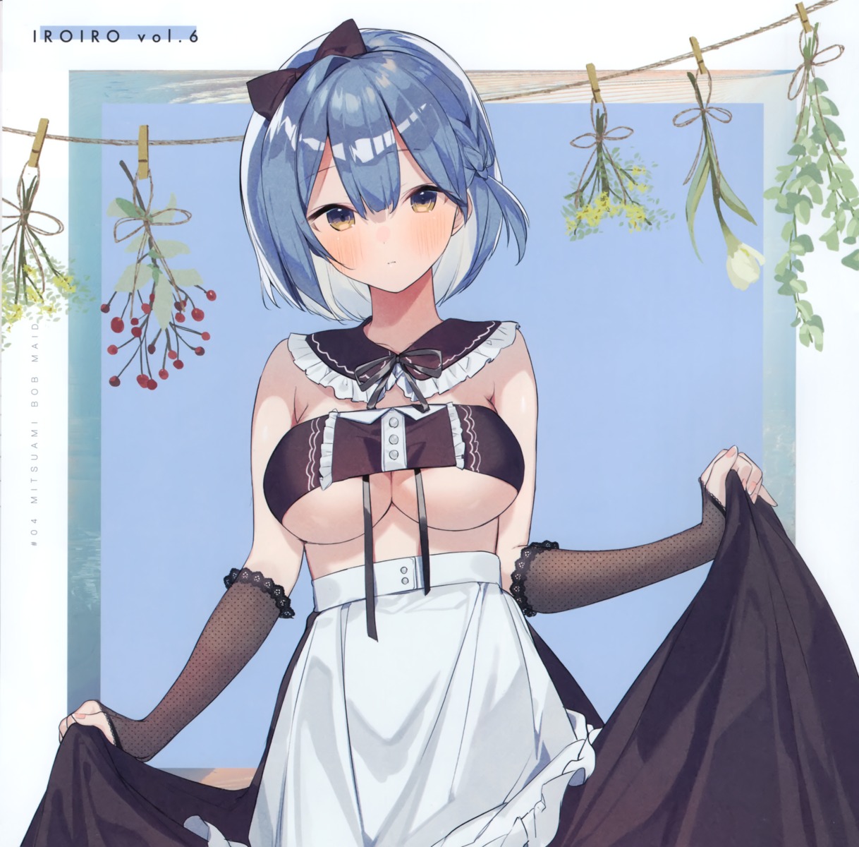 cona_kinaco maid no_bra skirt_lift