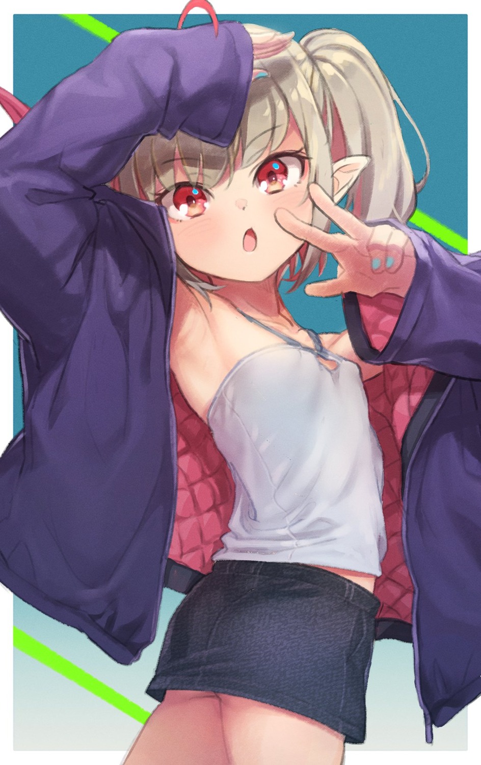 ass erect_nipples loli makaino_ririmu nijisanji nijisanji_gamers no_bra nopan pointy_ears sabamen