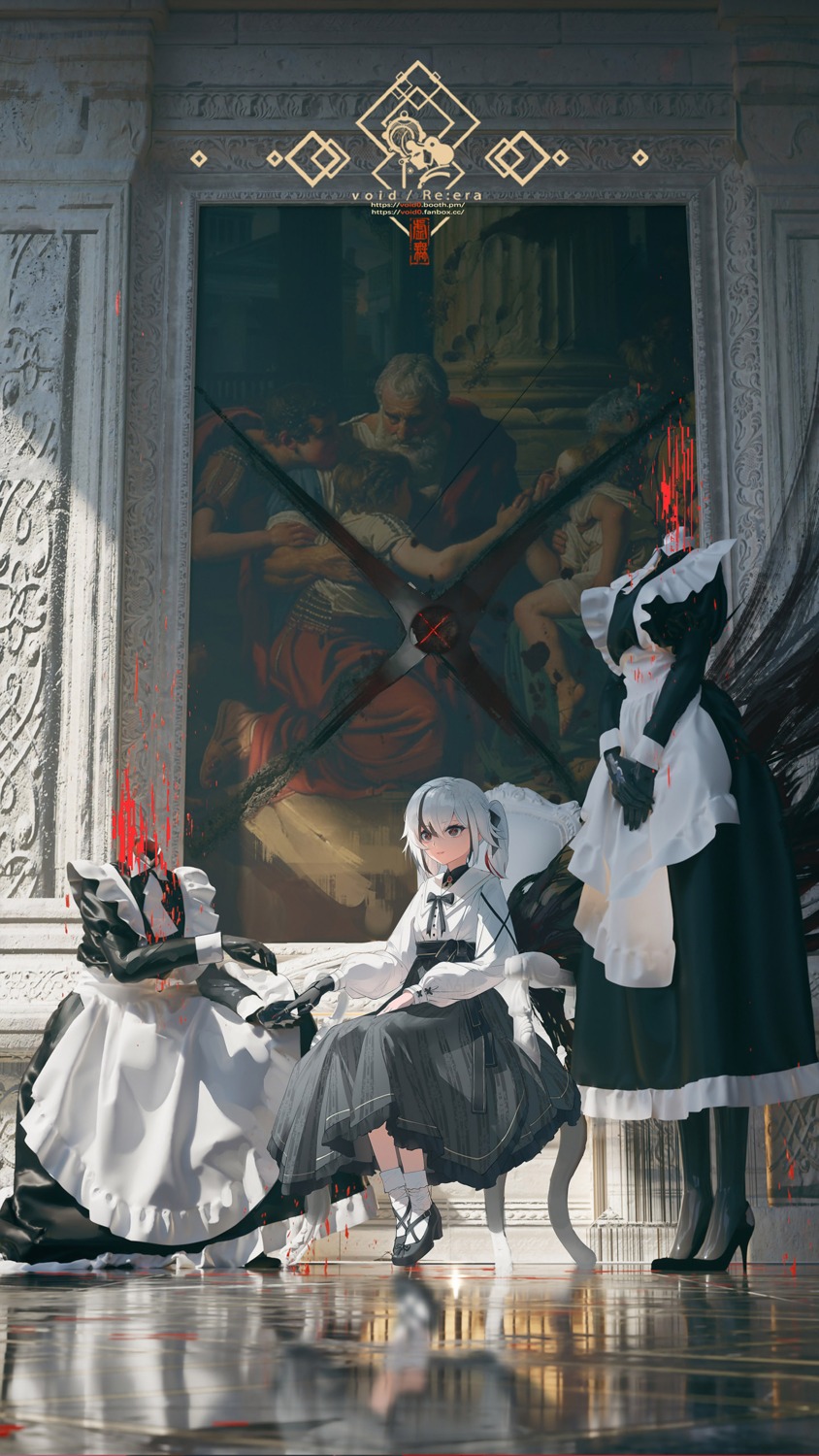 arlecchino blood extreme_content genshin_impact heels maid void_0