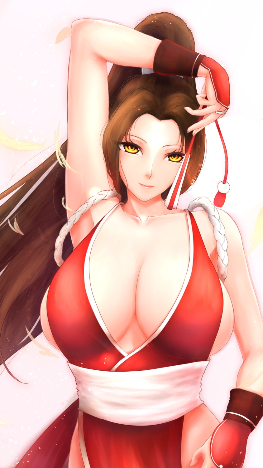 edwardapcychu japanese_clothes king_of_fighters no_bra open_shirt shiranui_mai