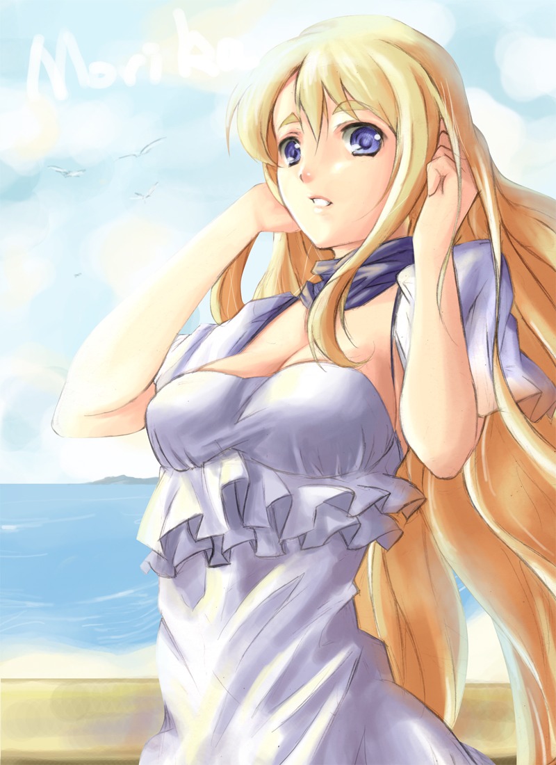 cleavage dress k-on! kotobuki_tsumugi sky_of_morika