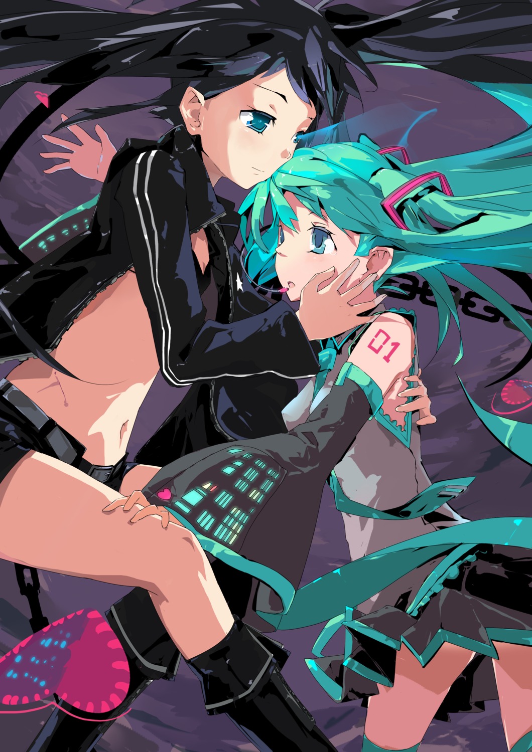 black_rock_shooter black_rock_shooter_(character) el-zheng hatsune_miku vocaloid