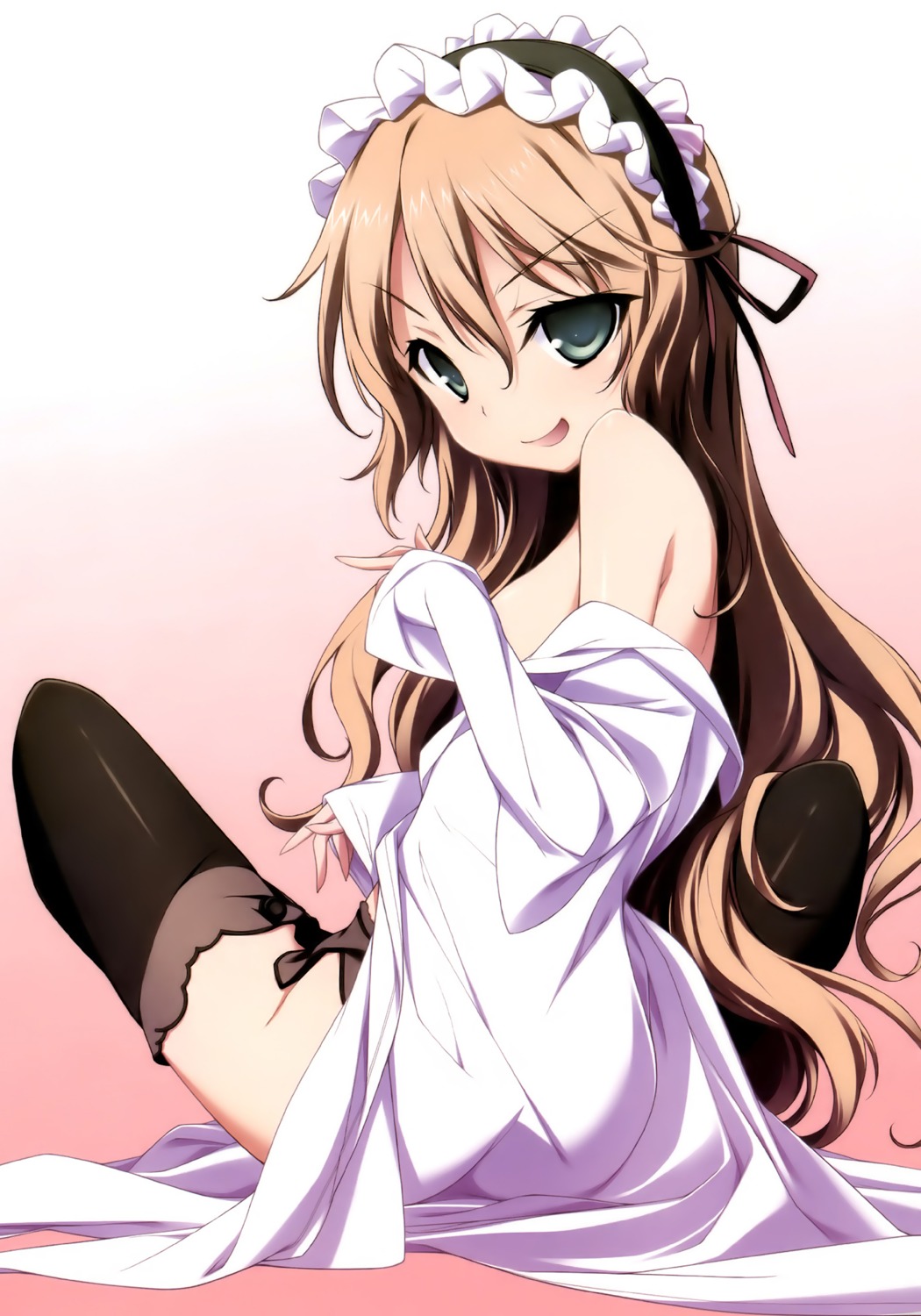 baldr_sky bottomless dress_shirt garter_belt kikuchi_seiji noi stockings thighhighs