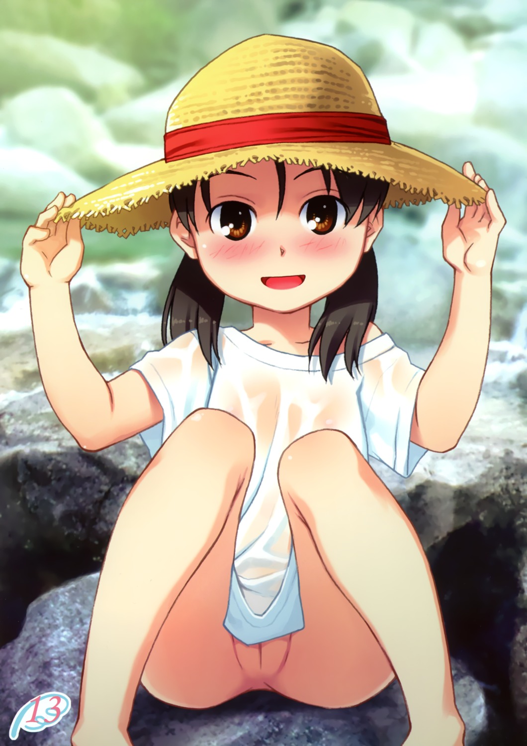 bottomless censored loli pussy see_through tanaha wet_clothes