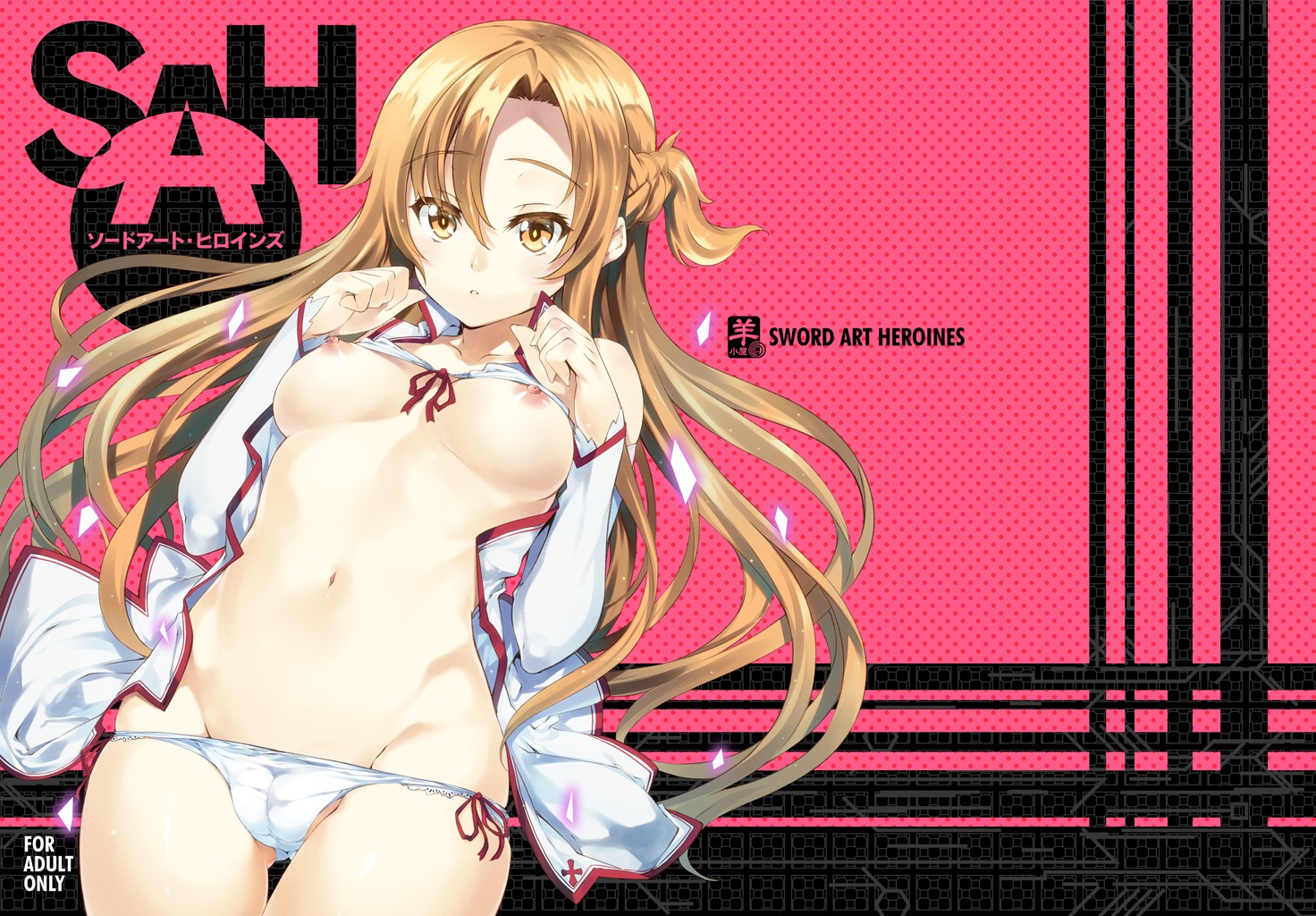 asuna_(sword_art_online) bra breasts cameltoe nipples pantsu sword_art_online tachibana_yuu