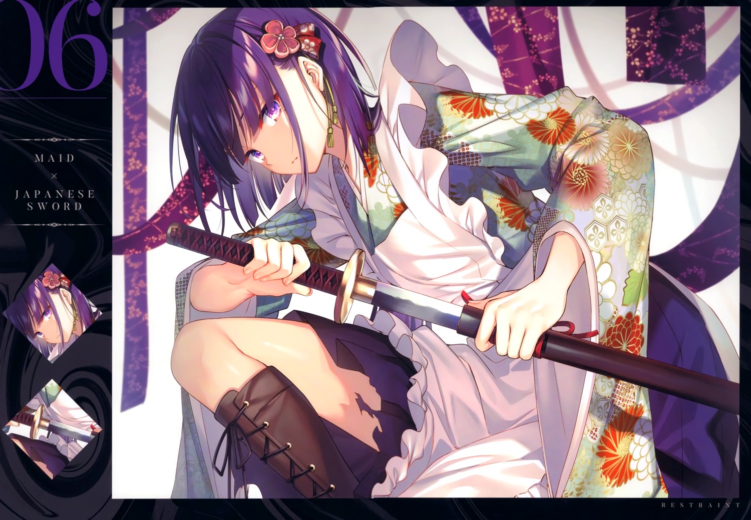 maid sword toosaka_asagi torn_clothes wa_maid