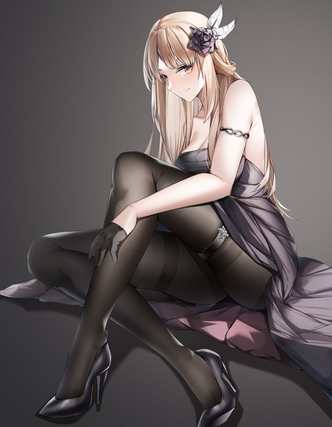 dress garter heels lubikaya1 no_bra pantyhose skirt_lift zhanjianshaonv