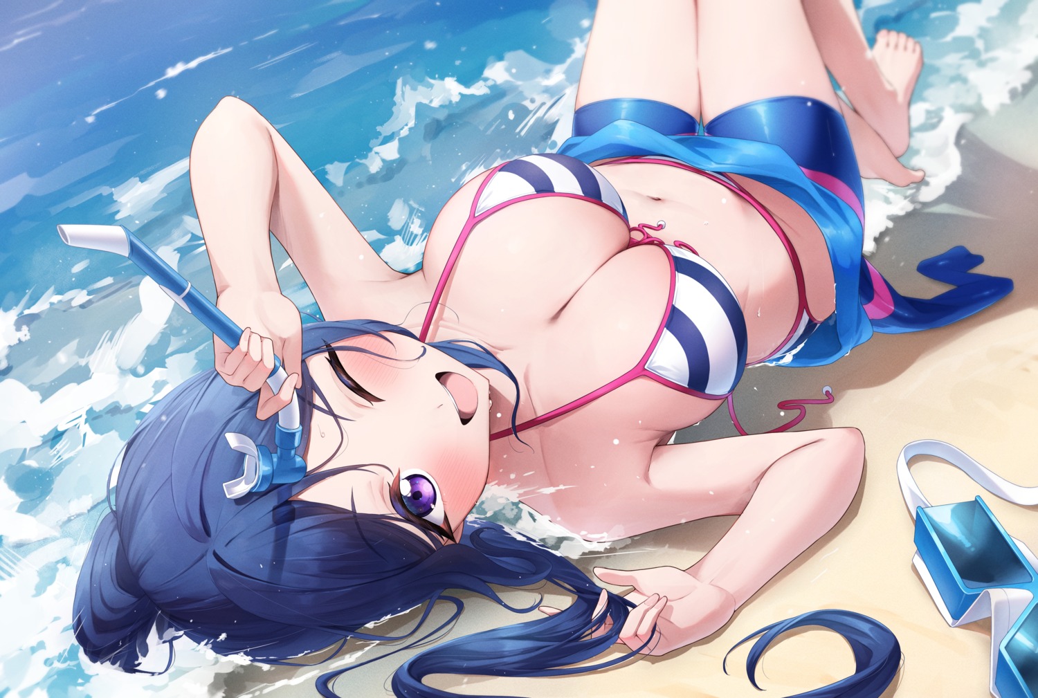 bikini love_live!_sunshine!! matsuura_kanan morros swimsuits wet