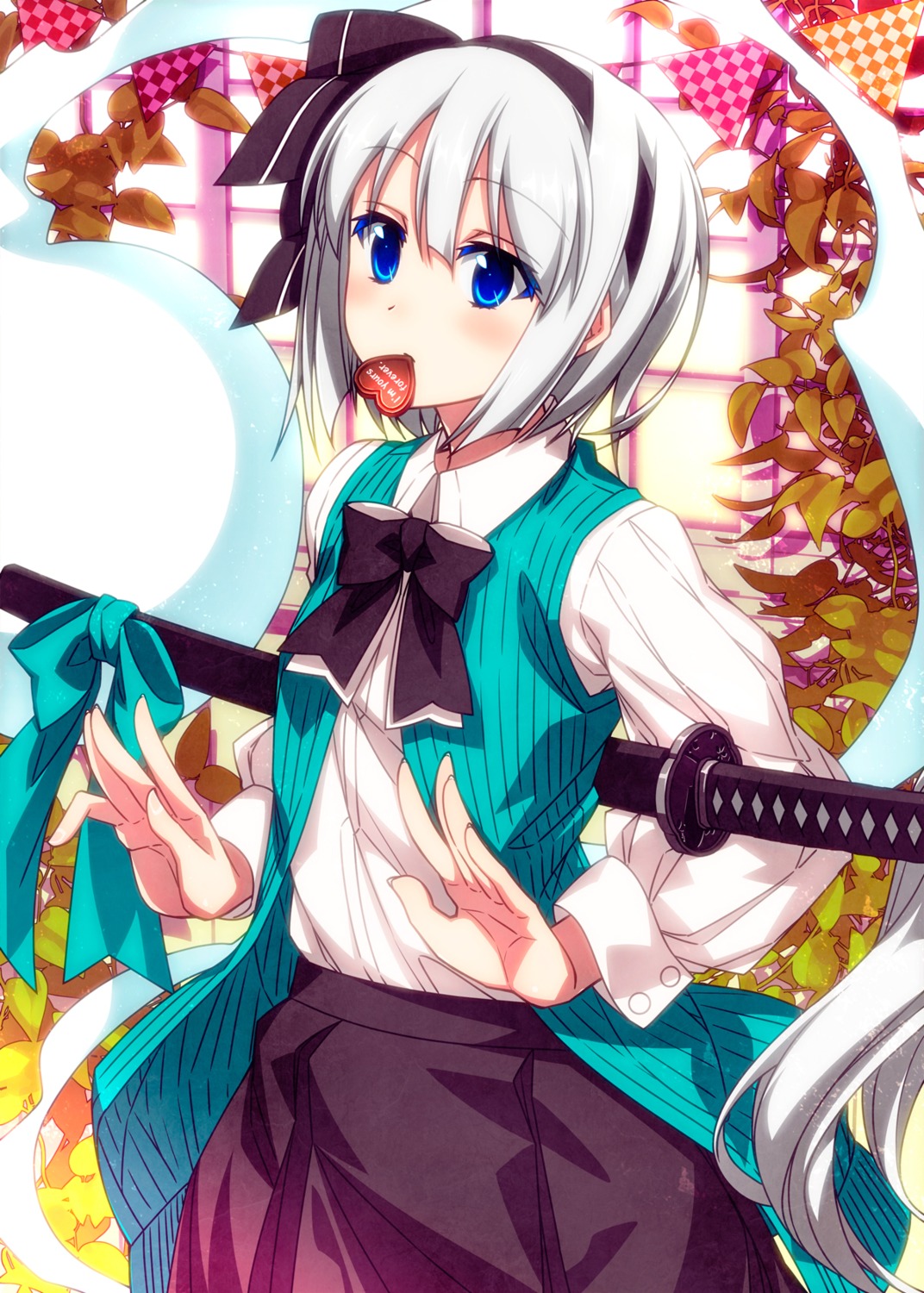 konpaku_youmu myon sazanami_mio sword touhou valentine