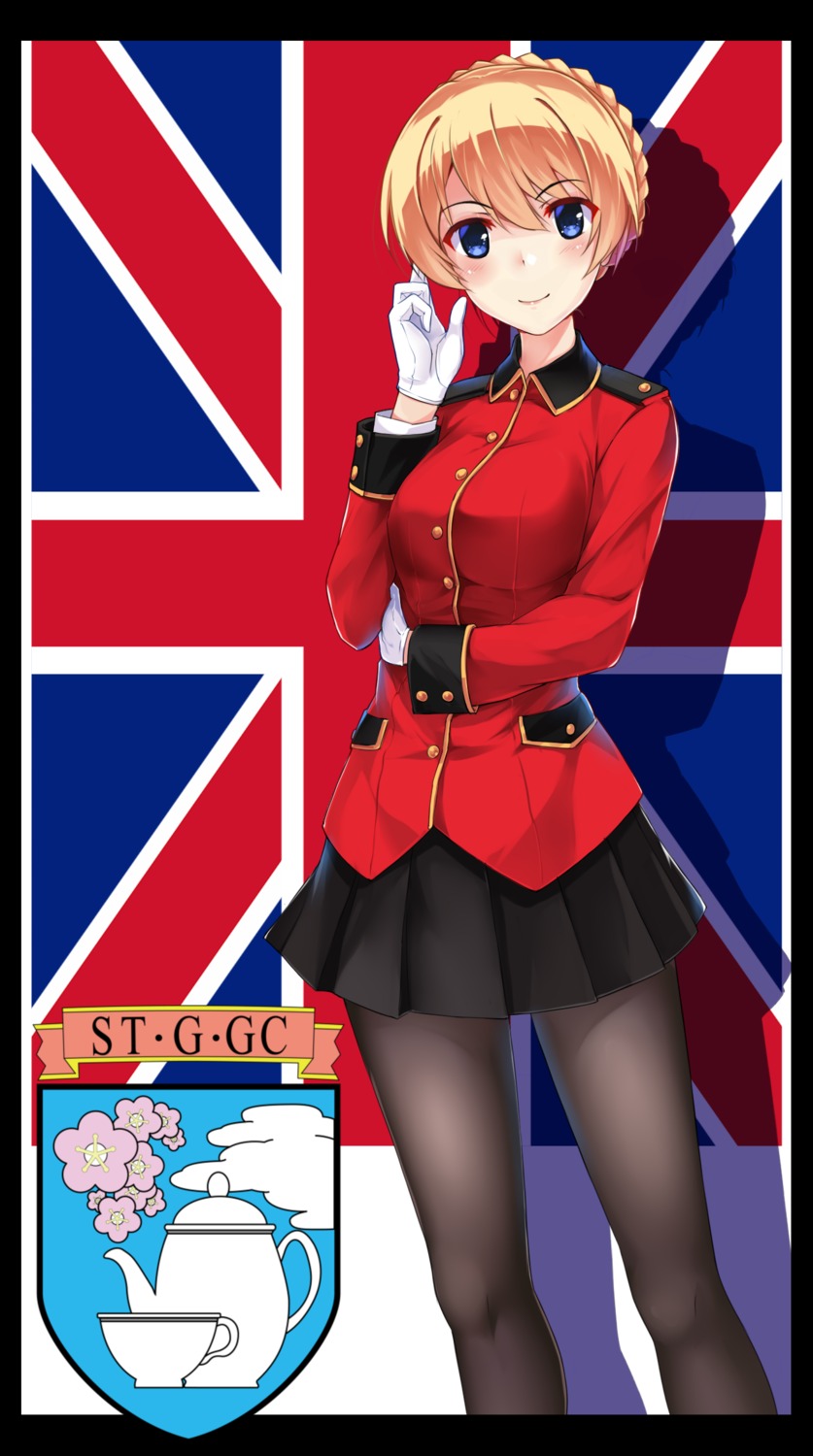 darjeeling girls_und_panzer mr_blackcat pantyhose uniform