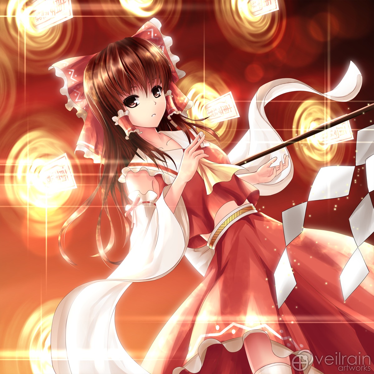 hakurei_reimu thighhighs touhou veilrain