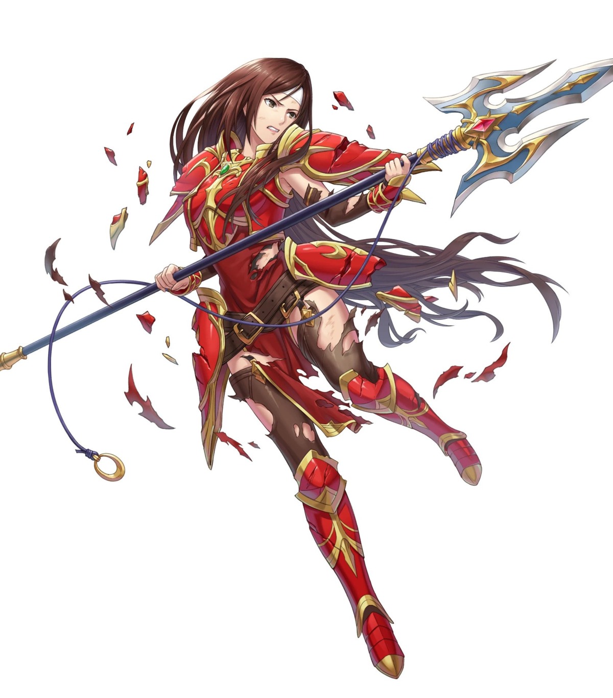 altena armor fire_emblem fire_emblem:_seisen_no_keifu fire_emblem_heroes kibayashi_senri_(exys) nintendo stockings thighhighs torn_clothes weapon