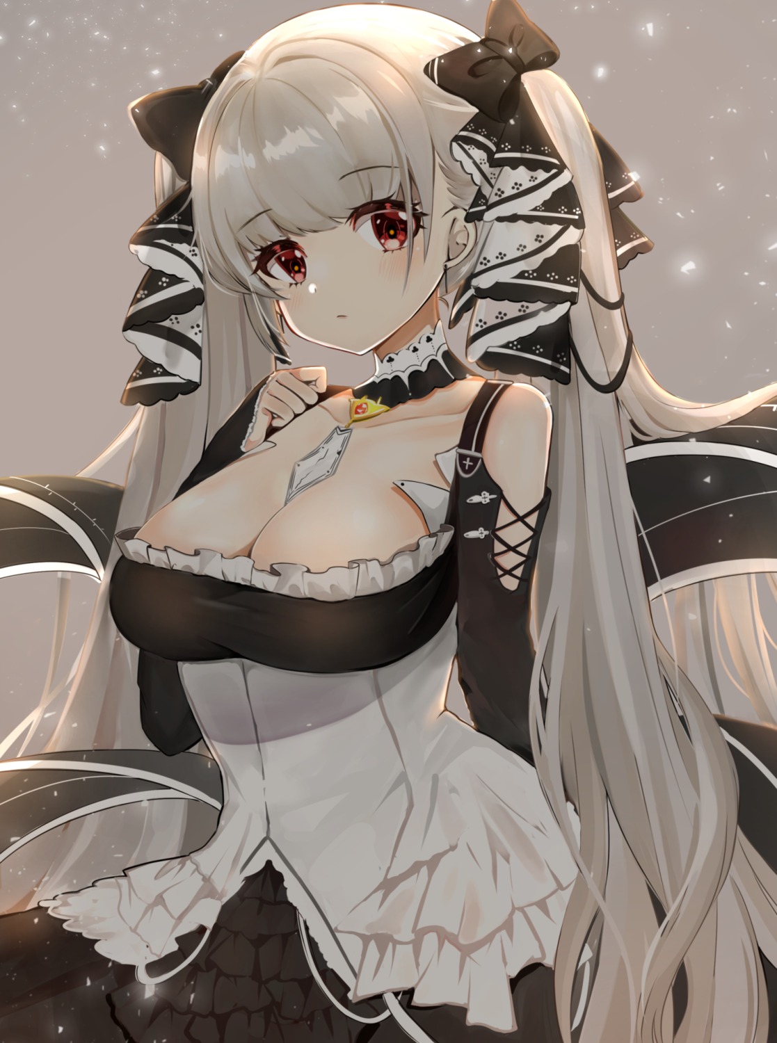 azur_lane cleavage formidable_(azur_lane) gothic_lolita katsushika_pachi lolita_fashion no_bra