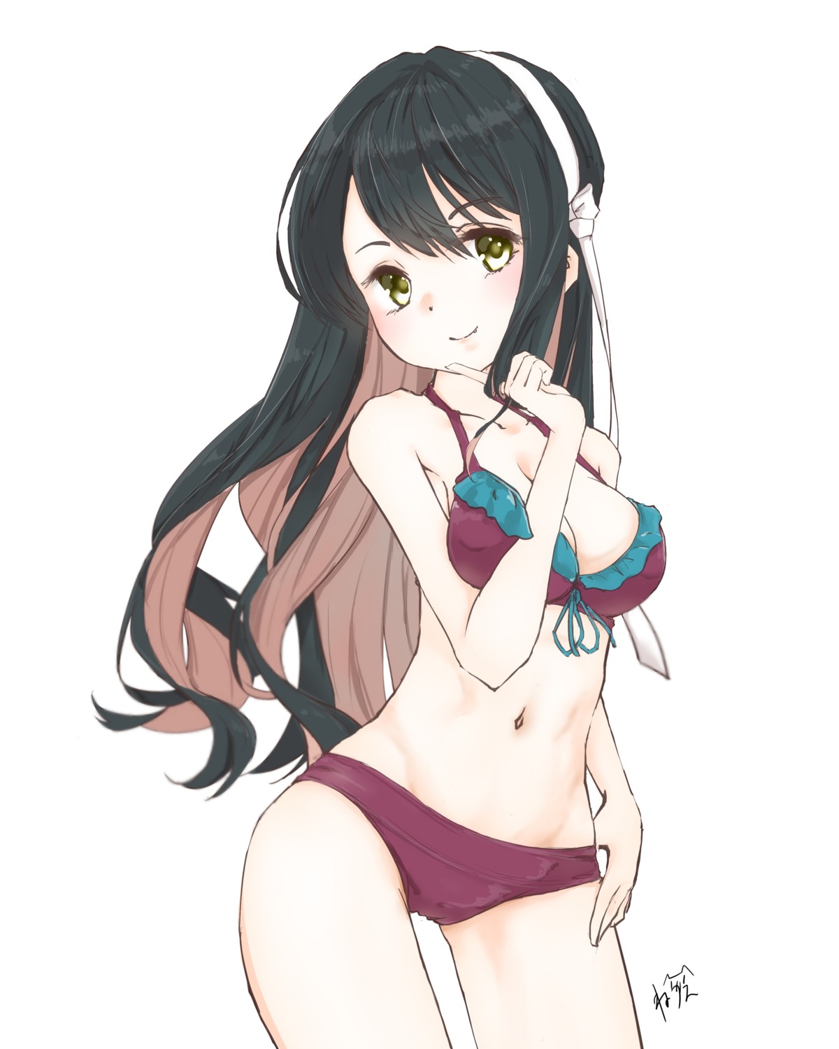 bikini kantai_collection naganami_(kancolle) neve swimsuits