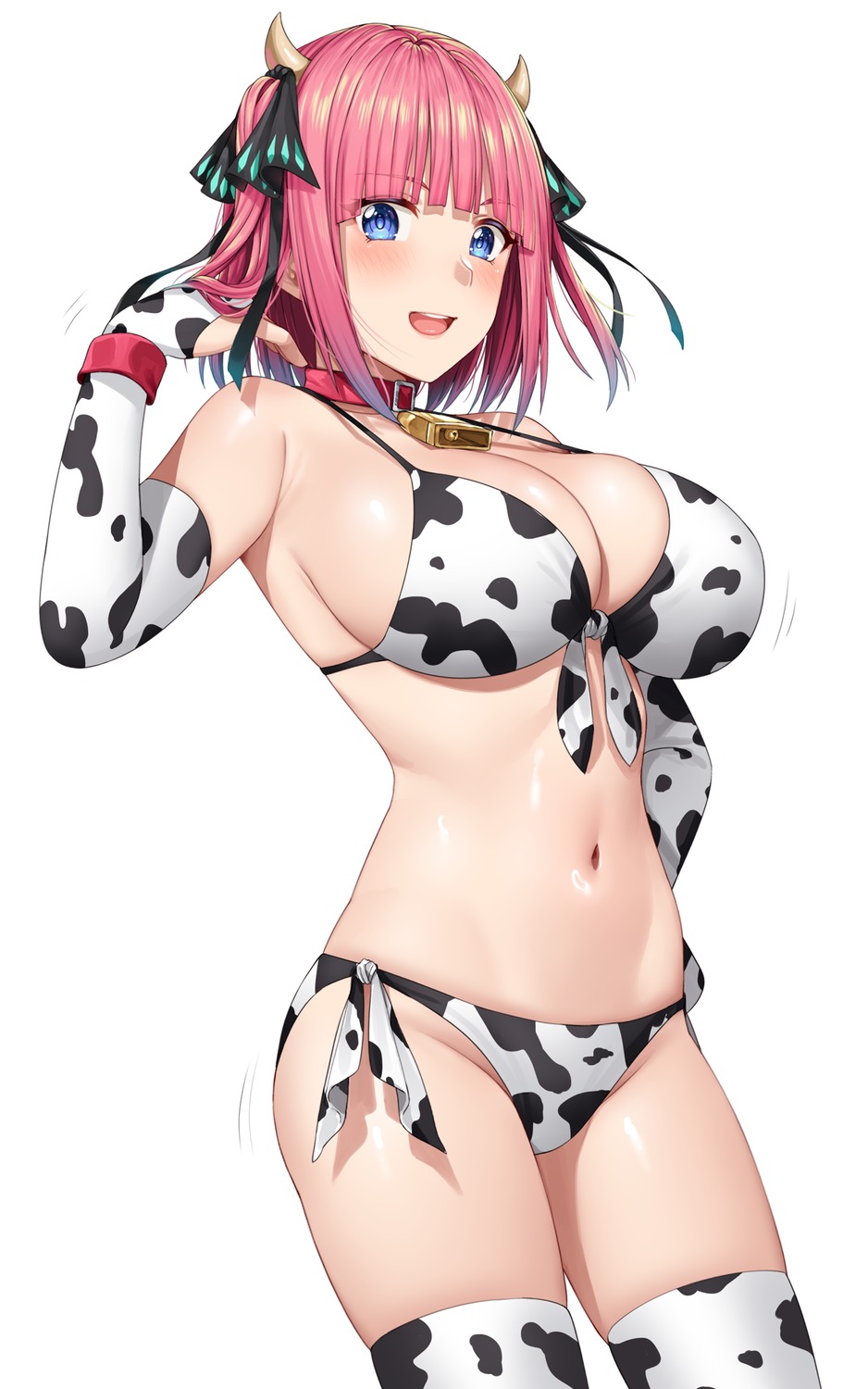 5-toubun_no_hanayome bikini horns nakano_nino swimsuits thighhighs yakimi_27