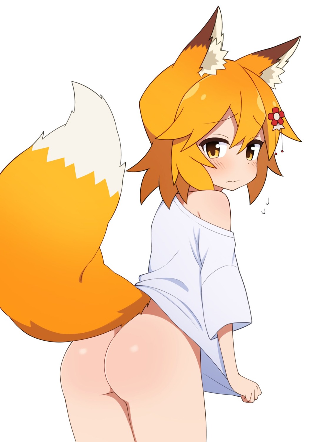 animal_ears ass bottomless kitsune loli mikoscrub no_bra senko-san sewayaki_kitsune_no_senko-san tail