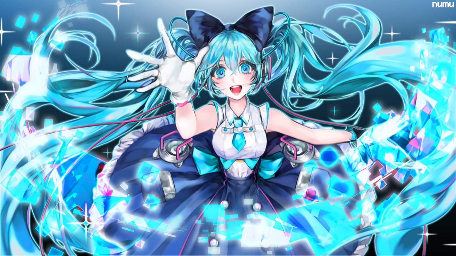 dress hatsune_miku headphones magical_mirai numu vocaloid wallpaper