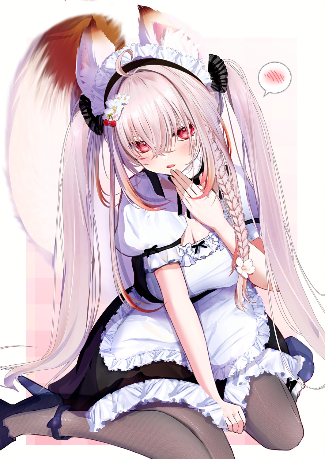 animal_ears heels indie_virtual_youtuber maid nga_rau pantyhose seta_(seta105) tail