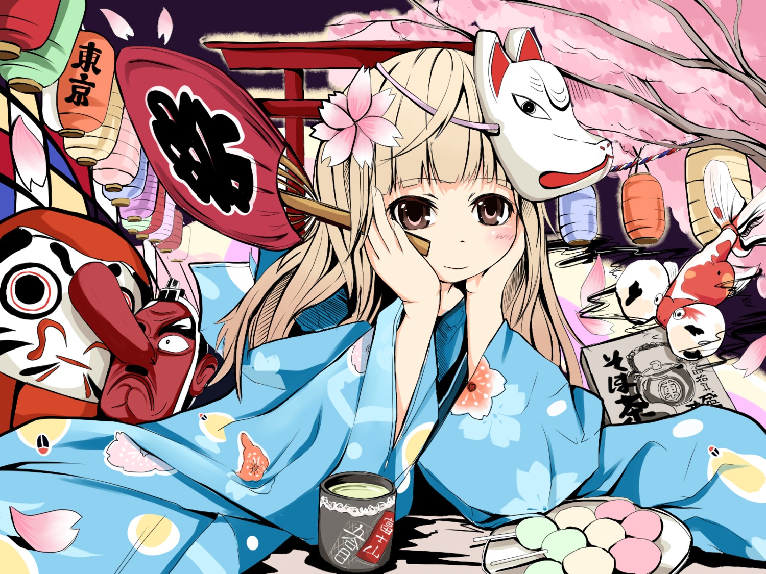 sakuraba_hikaru wallpaper yukata