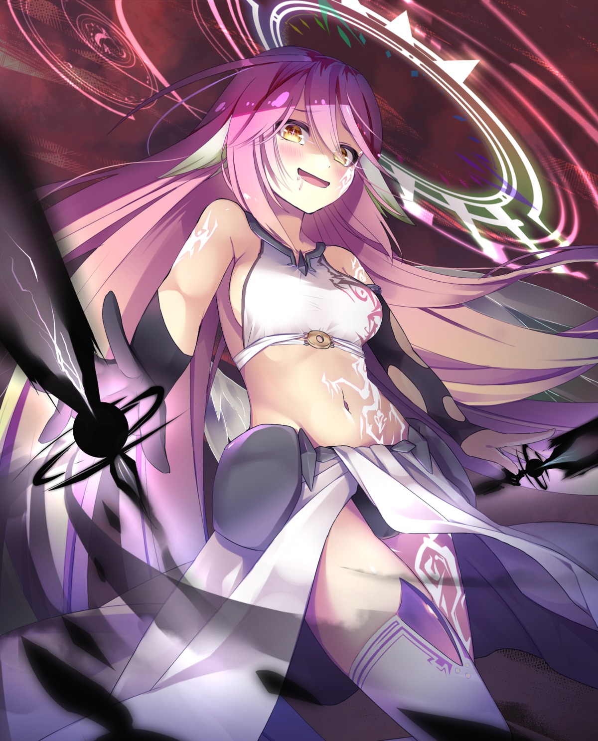 fuchima jibril_(no_game_no_life) no_bra no_game_no_life pantsu tattoo thighhighs