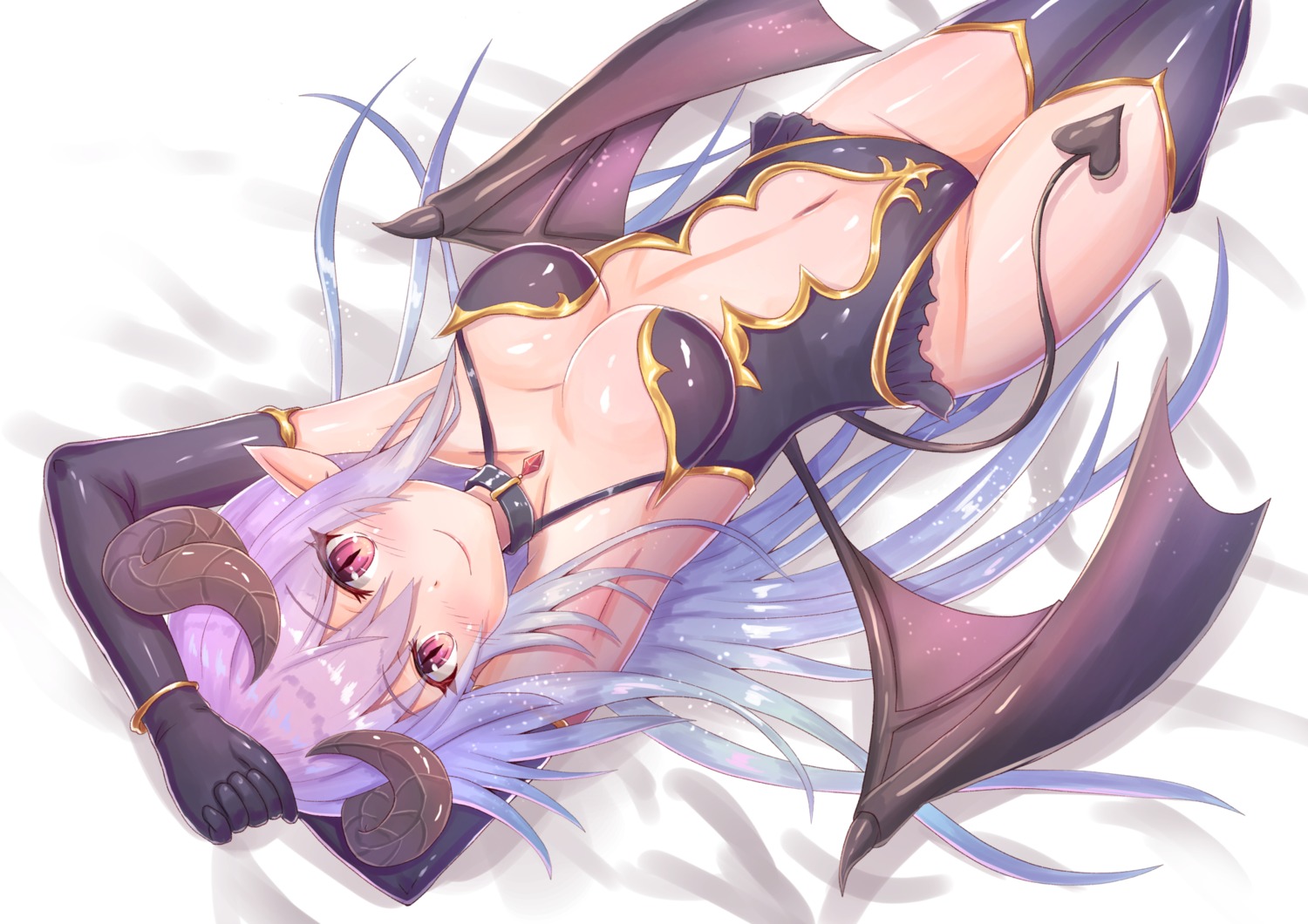 cocoasabure horns leotard no_bra pointy_ears tail thighhighs wings