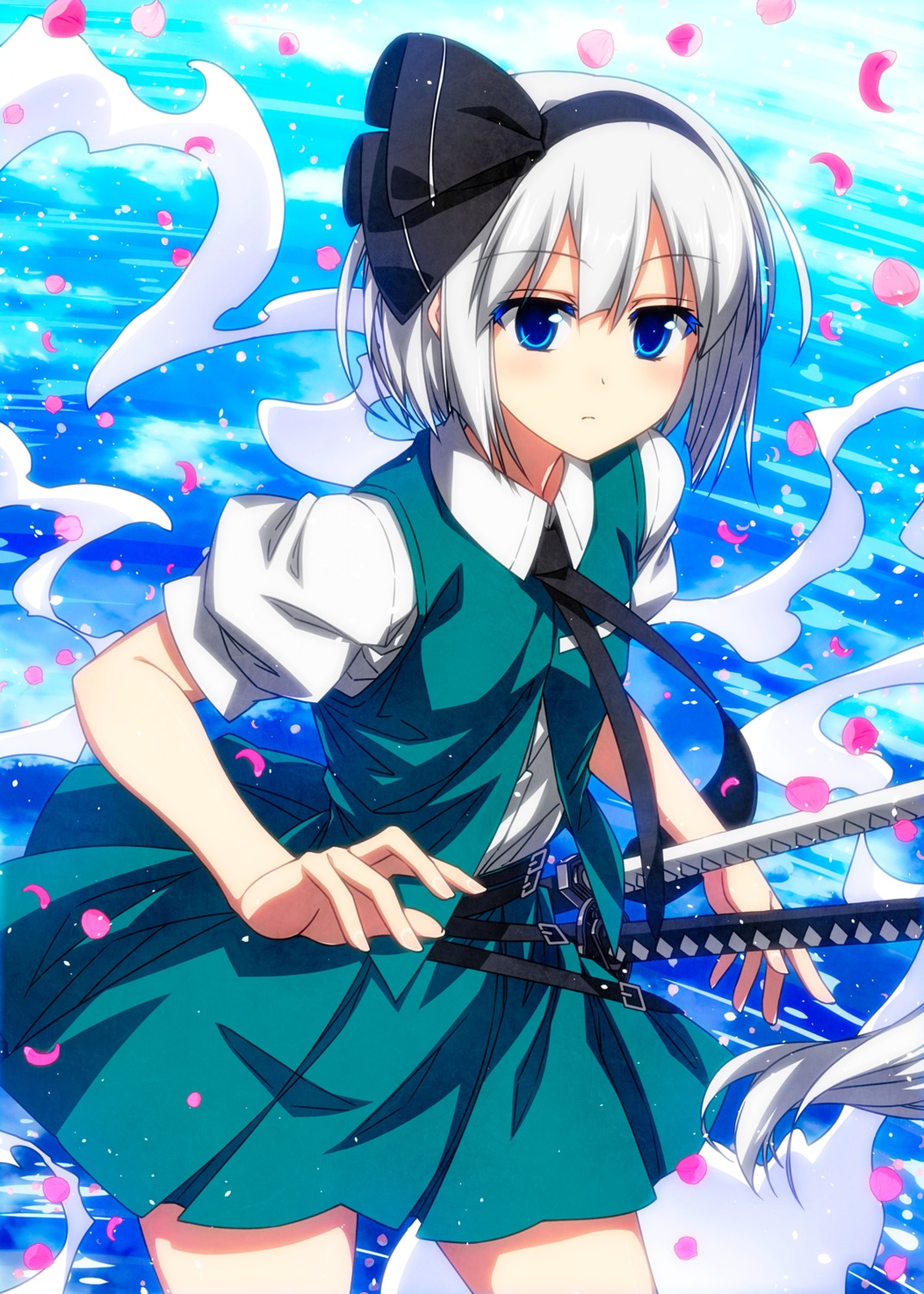 konpaku_youmu sazanami_mio sword touhou