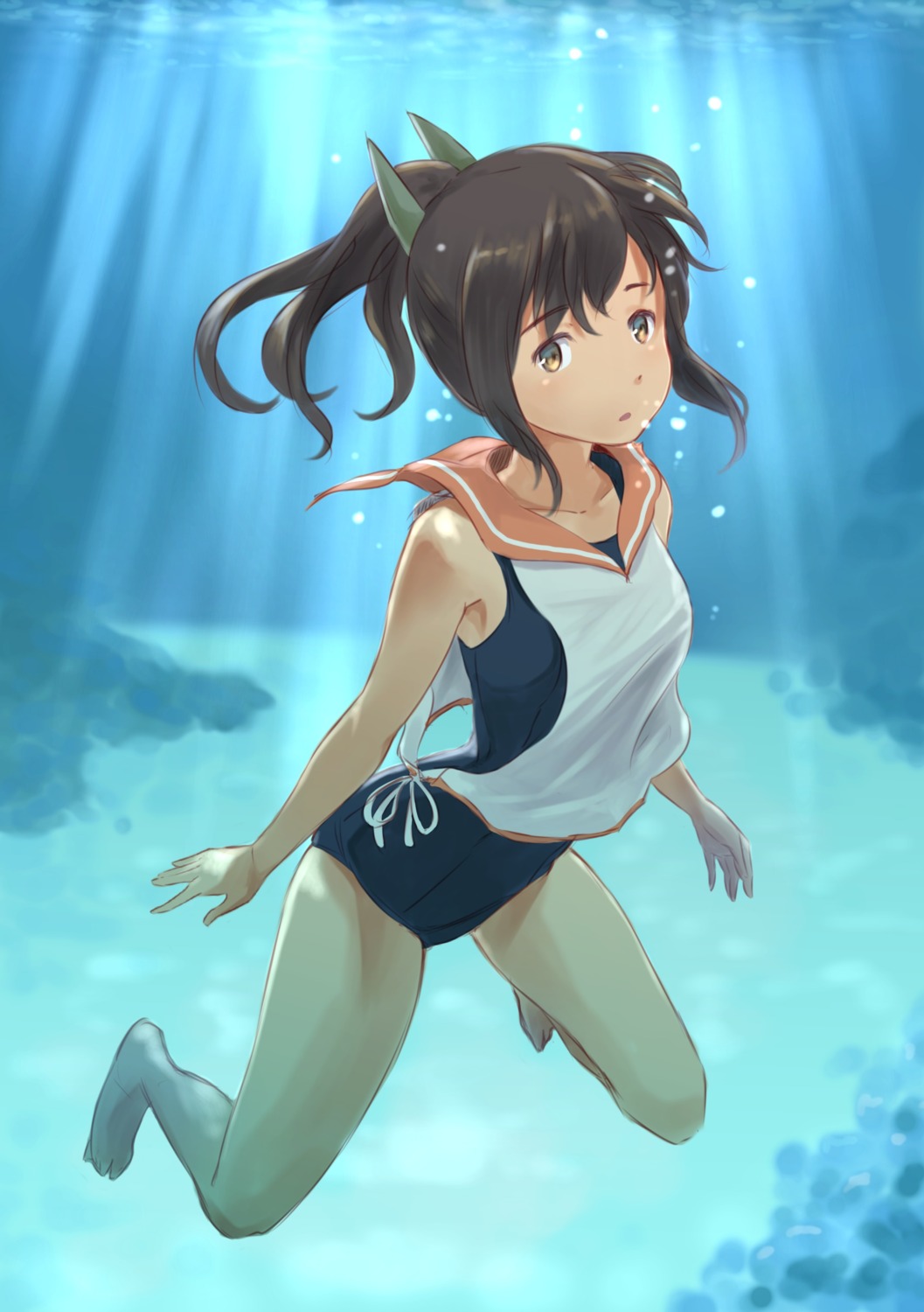 i-401_(kancolle) kantai_collection school_swimsuit swimsuits wa_(genryusui)