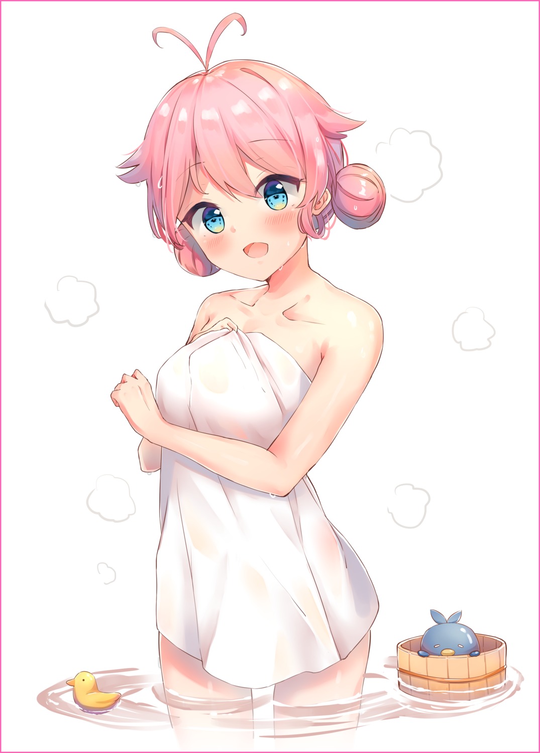 breast_hold onsen torokeru_none towel wet