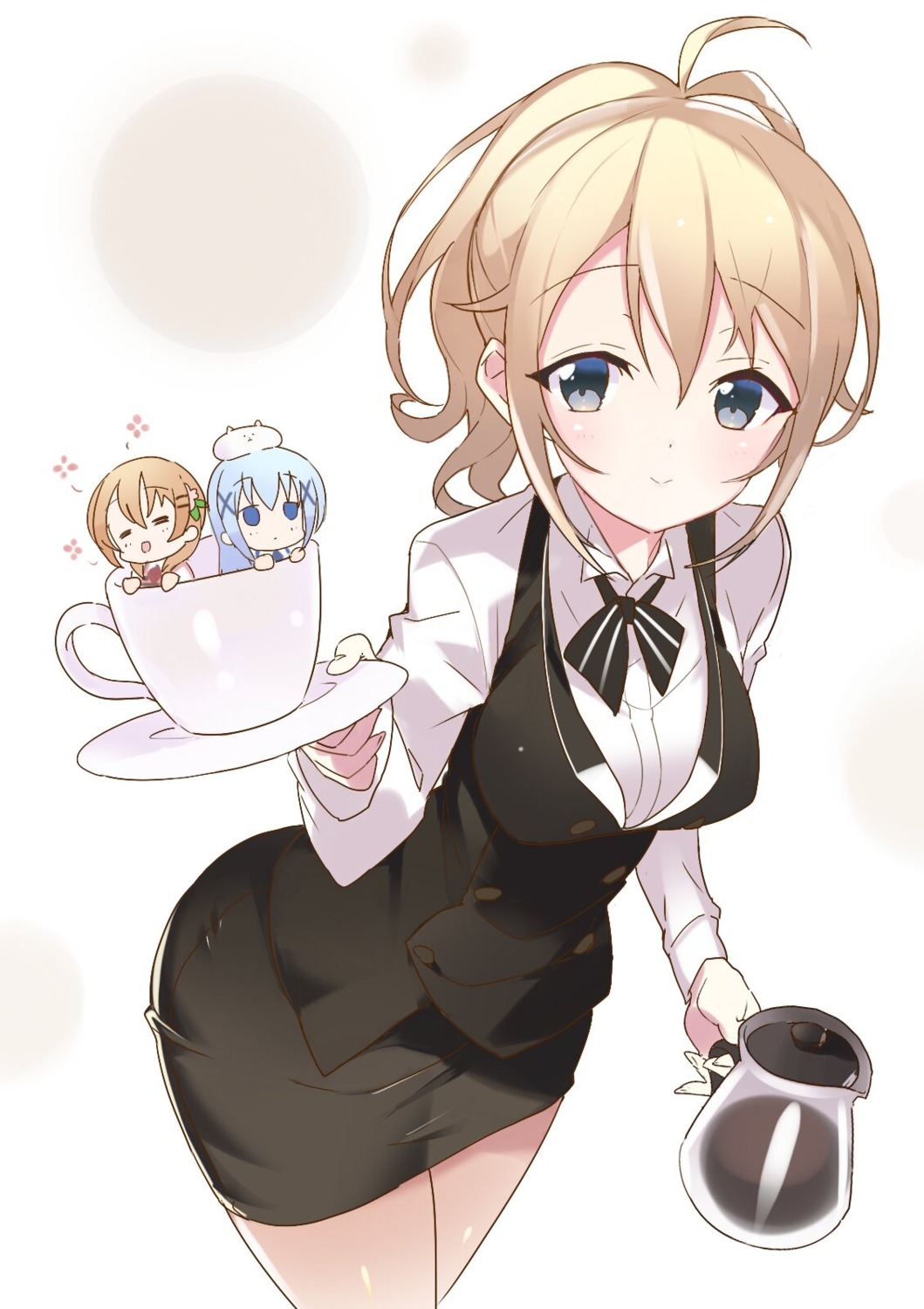 aoyama_midori gochuumon_wa_usagi_desu_ka? hoto_cocoa kafuu_chino rassie tippy_(gochiusa) waitress