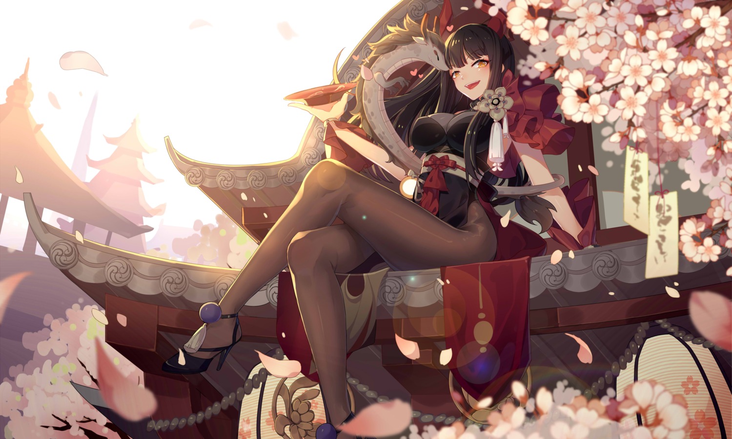 cleavage eclipse_isle heels ibex japanese_clothes monster pantyhose
