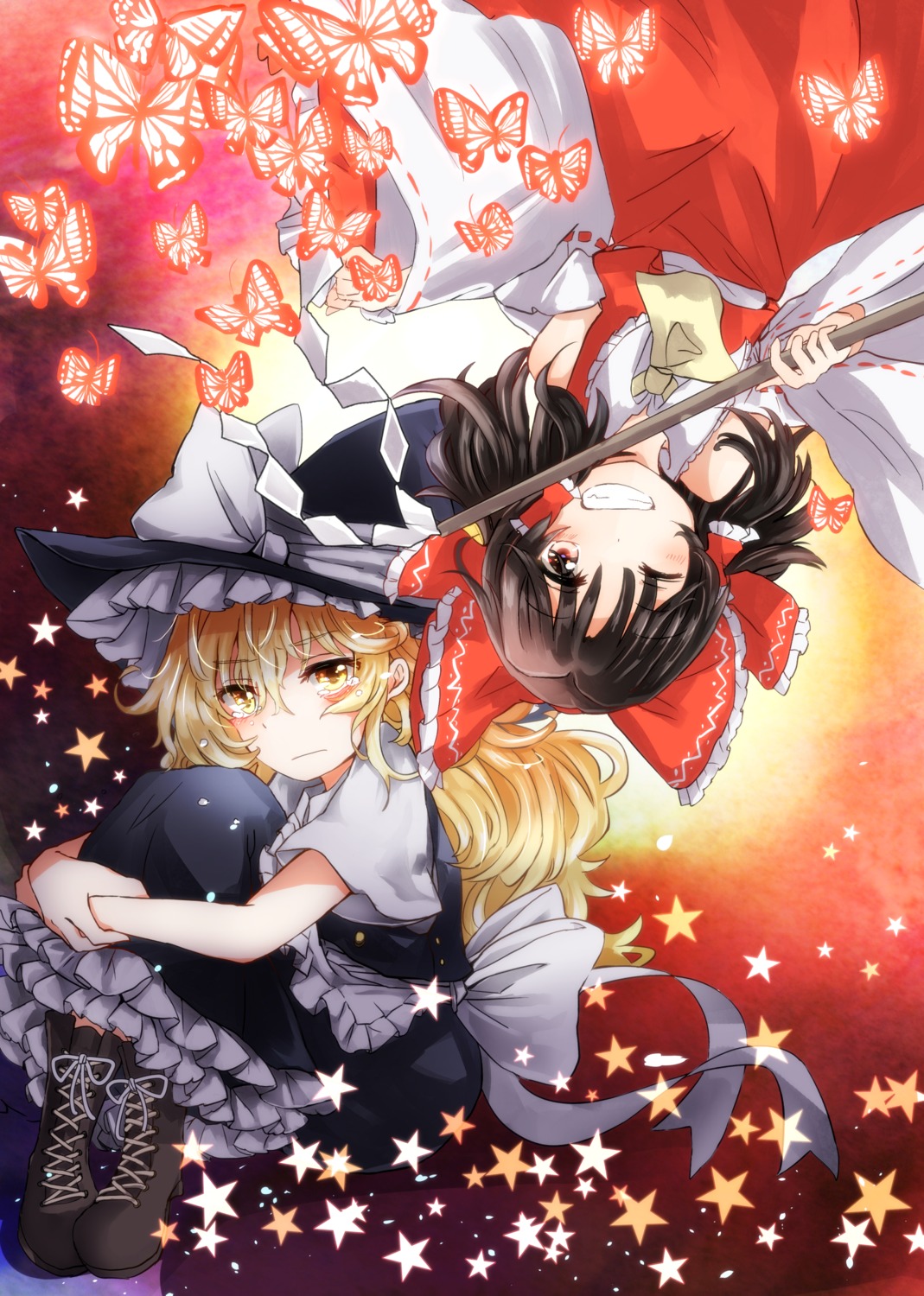 hakurei_reimu kirisame_marisa miko tigern touhou witch