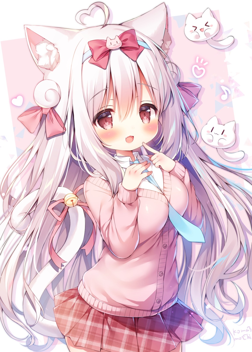 animal_ears momozu_komamochi nekomimi seifuku sweater tail