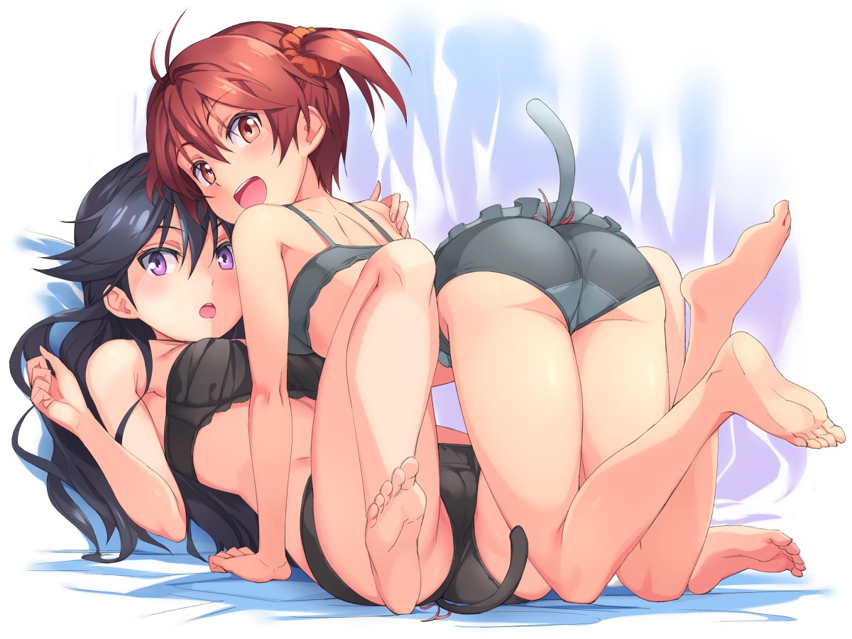 ass bra cameltoe feet isshiki_akane kuroki_rei michairu. pantsu tail vividred_operation