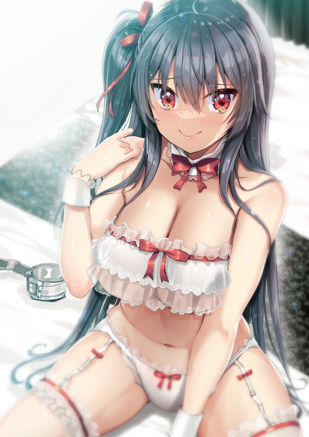 akahito bra garter lingerie pantsu see_through stockings thighhighs