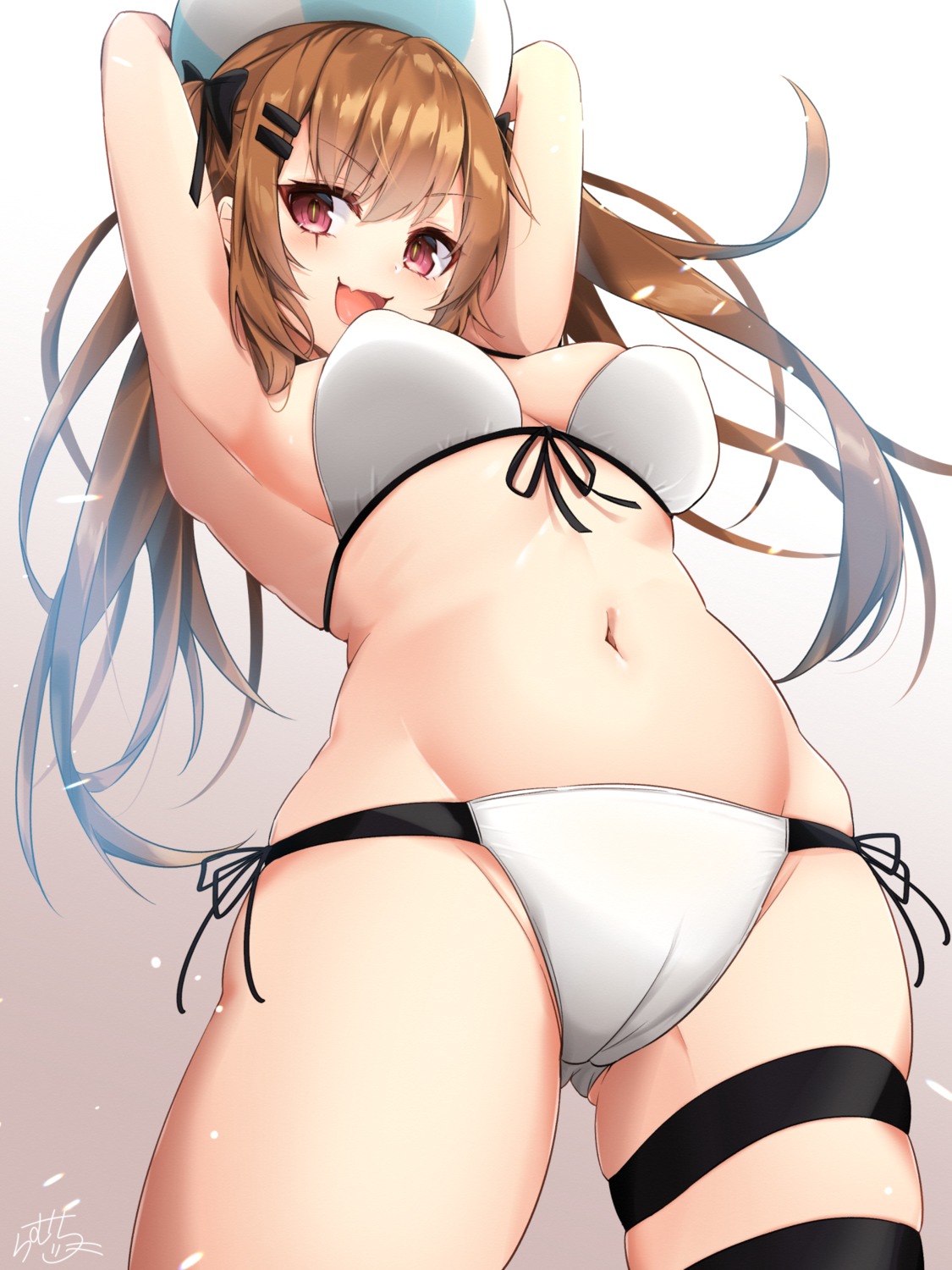 bikini cameltoe garter girls_frontline ramchi swimsuits ump9_(girls_frontline)