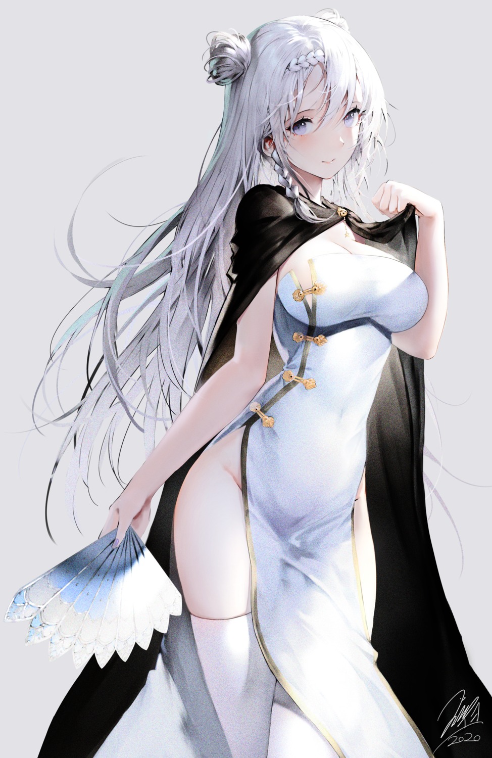 chinadress cleavage haori_io no_bra nopan thighhighs