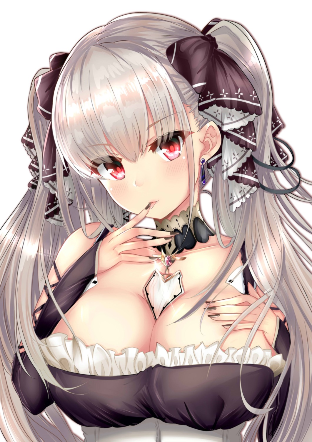 azur_lane breast_hold cleavage formidable_(azur_lane) gothic_lolita himura_moritaka lolita_fashion no_bra