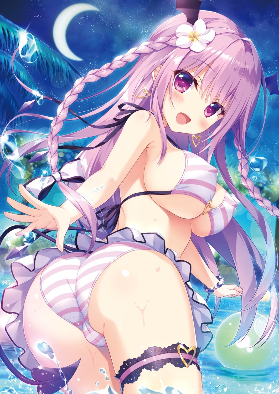 ameto_yuki ass bikini cameltoe canele_(ameto_yuki) detexted erect_nipples garter skirt_lift swimsuits tail underboob wet wings