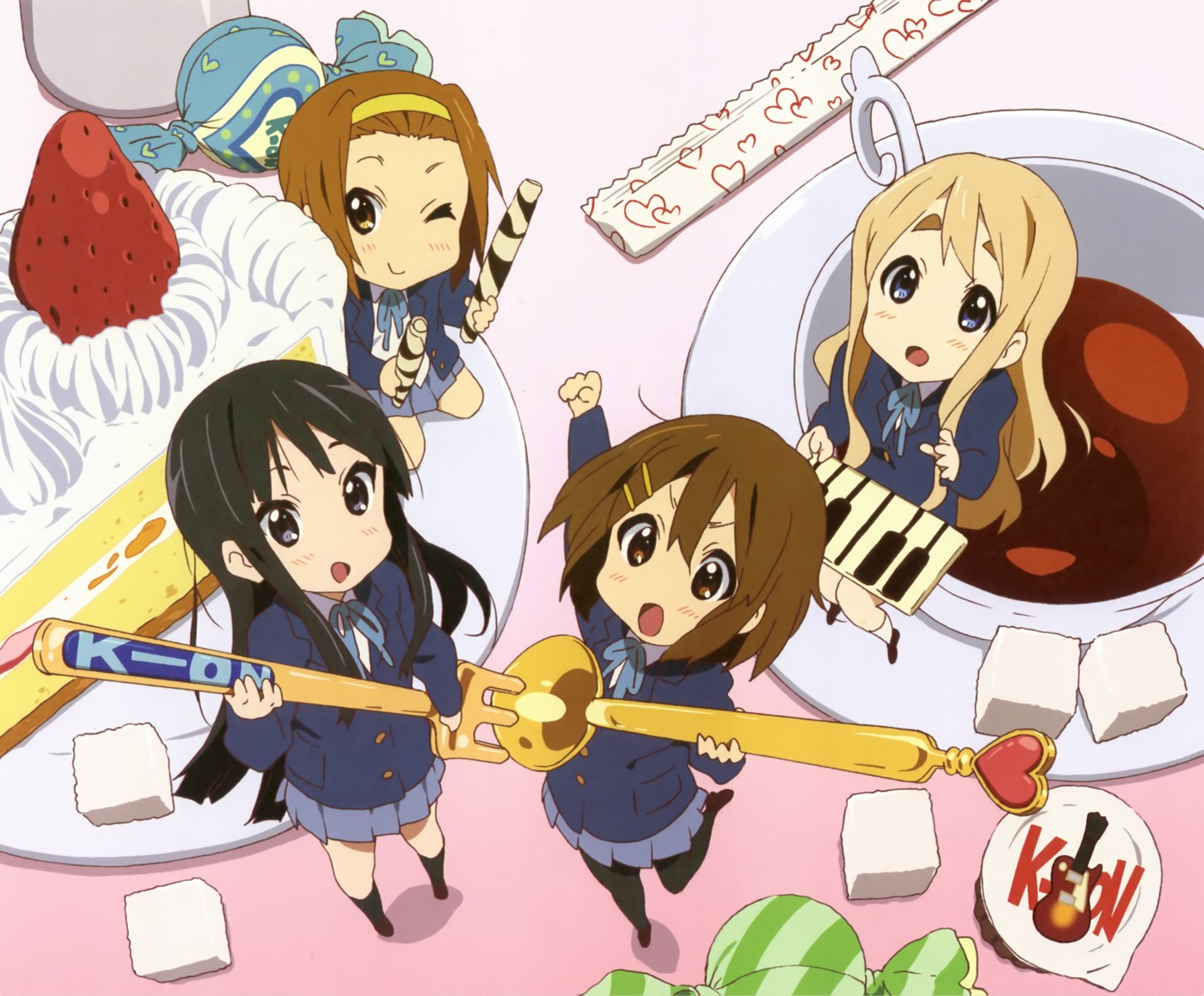 akiyama_mio chibi hirasawa_yui horiguchi_yukiko jpeg_artifacts k-on! kotobuki_tsumugi pantyhose seifuku tainaka_ritsu