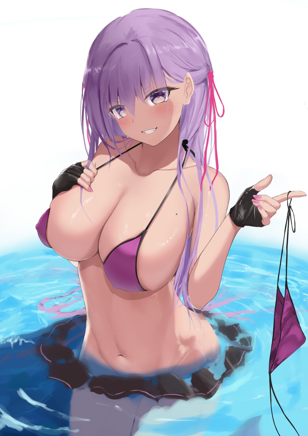 bb_(fate/extra_ccc) bikini_top erect_nipples fate/extra fate/extra_ccc fate/stay_night swimsuits wet yuj9