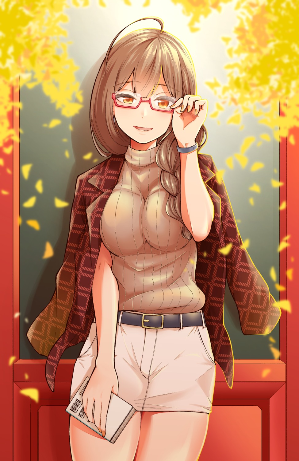 kuwayama_chiyuki megane sweater the_idolm@ster the_idolm@ster_shiny_colors tokufumi