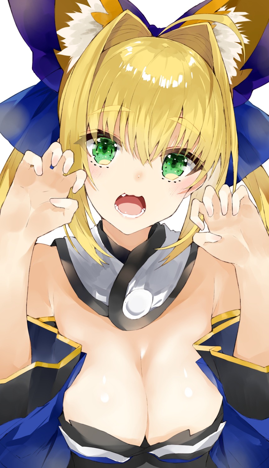 animal_ears cosplay fate/grand_order japanese_clothes kou_mashiro saber_extra